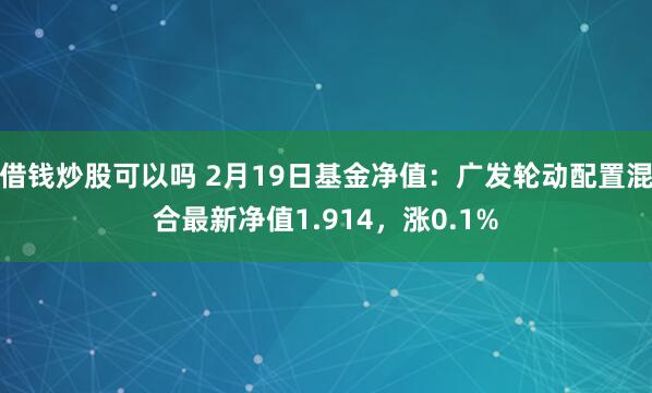 借钱炒股可以吗 2月19日基金净值：广发轮动配置混合最新净值1.914，涨0.1%