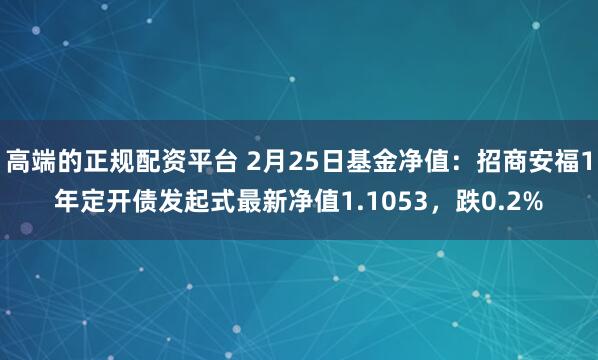 高端的正规配资平台 2月25日基金净值：招商安福1年定开债发起式最新净值1.1053，跌0.2%