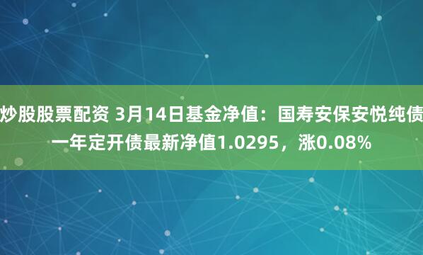 炒股股票配资 3月14日基金净值：国寿安保安悦纯债一年定开债最新净值1.0295，涨0.08%