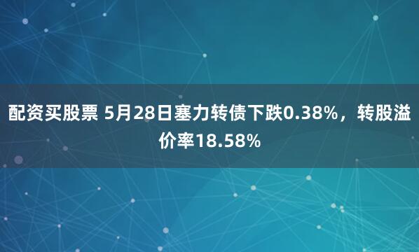 配资买股票 5月28日塞力转债下跌0.38%，转股溢价率18.58%